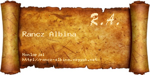 Rancz Albina névjegykártya